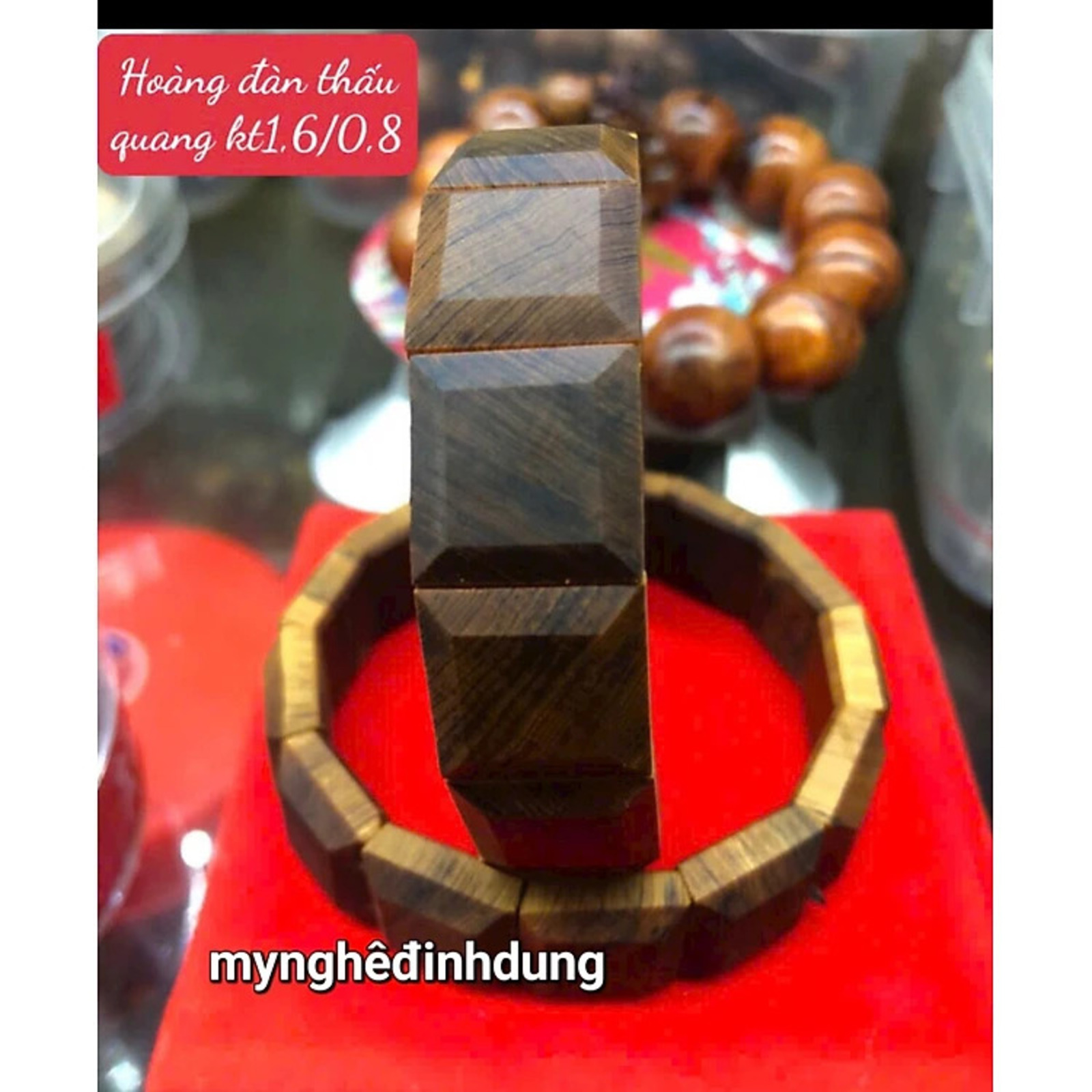 Vòng  tay gỗ  quý Vương mộc hoàng đàn tuyết lạng sơn 
